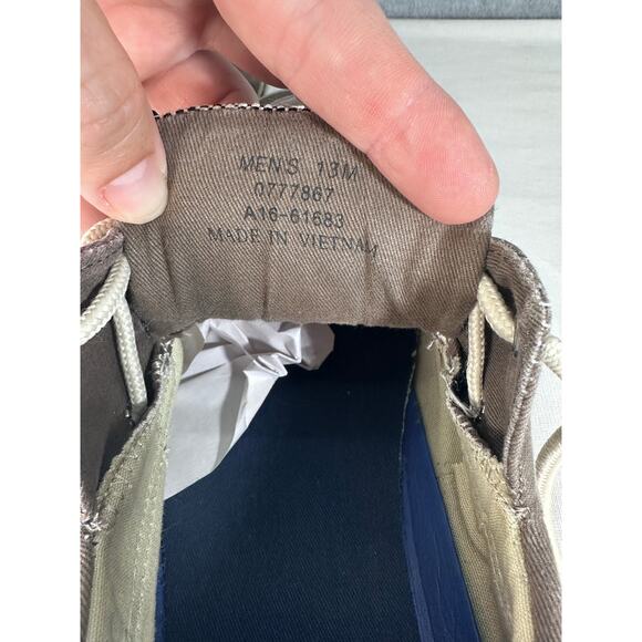 Sperry Men\'s sz 13 Top Sider Halyard Boat Deck Shoe Canvas Taupe Slip On Comfort main image 4